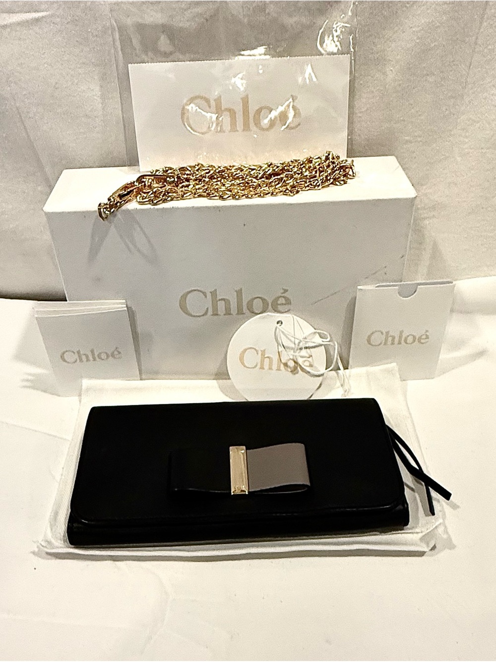 Chloé Supple Black Lamb Skin Long Continental Wallet
